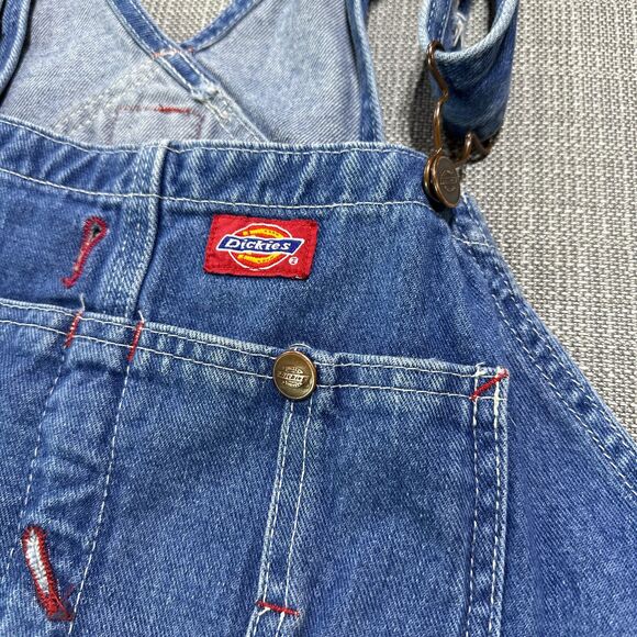 Dickies Bibs Mens 34x32 Overalls Blue Denim Carpenter Farmer Work Workwear - Picture 4 of 14